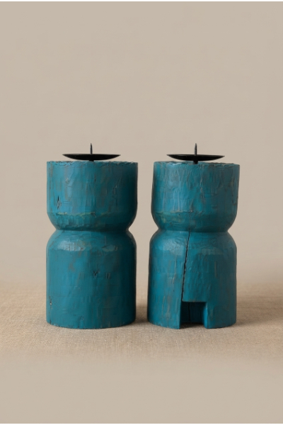 Candle Holder - The Pot Belly - Teal